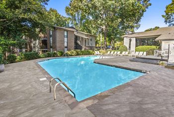 Pool view at Madison Southpark Apartment Homes, Charlotte, NC